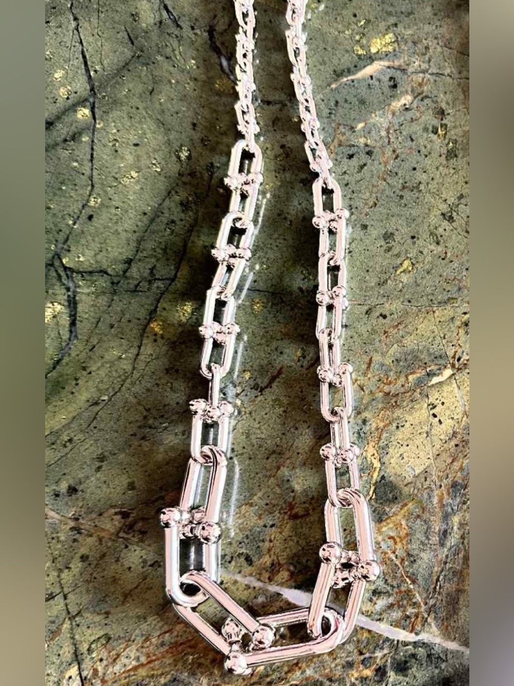 Sterling Silver Link Necklace - Polished Silver Chain